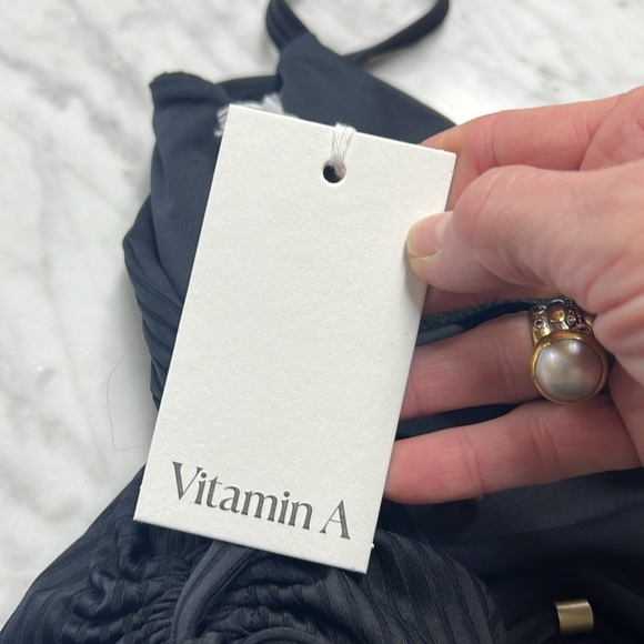 Vitamin A NWT Gemma One Piece Black Eco Rib One Piece Sexy Swimsuit XS - Picture 9 of 14